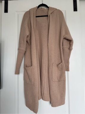 Hooded Long Knit Cardigan Sweater